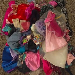 Large mixed set of Barbie clothes and accessories
